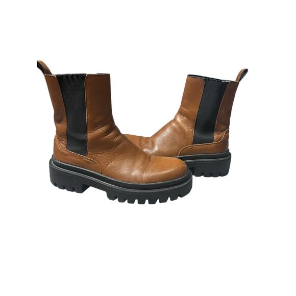 Zara Brown Leather Chunky Lug Sole Chelsea Boots
EU 38 US 8 - Picture 1 of 6